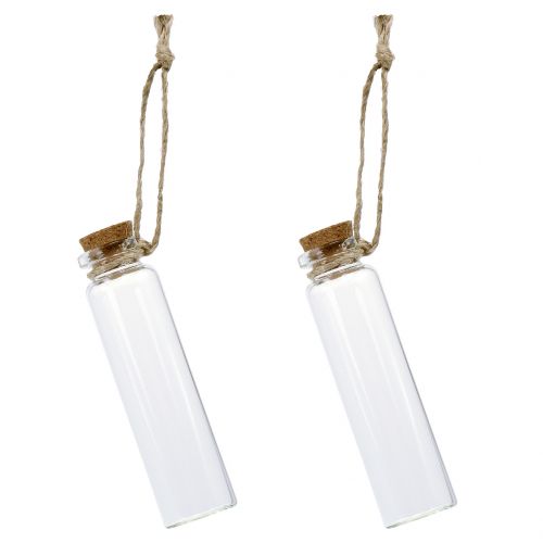 Floristik24 Glasflasche klar zum Hängen 8,5cm 6St