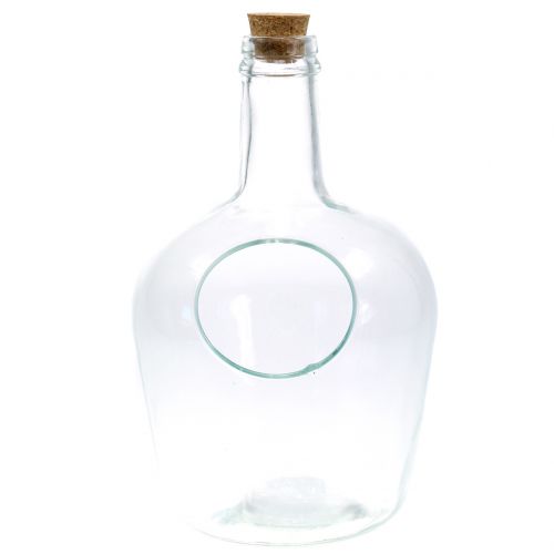 Floristik24 Glasflasche Dekogefäß mit Korken Ø19cm H30cm