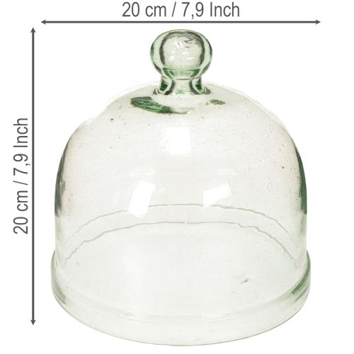 Ziehglocke aus Recyclingglas mit Knauf, Höhe 20 cm, transparent | Floristik24.ch