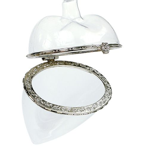 Floristik24 Glasherz zum Befüllen Hängedeko 7cm x 10cm klar 2St