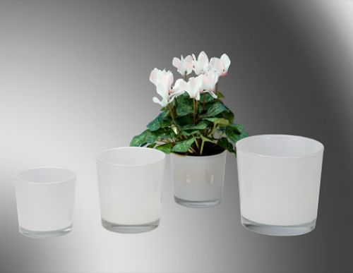 Floristik24 Glaskübel weiß