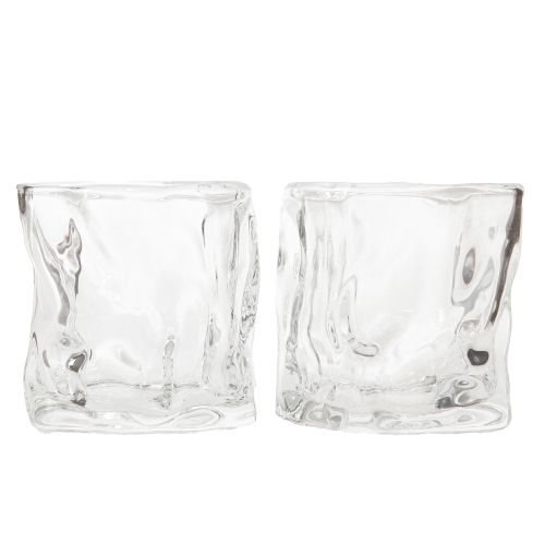 Floristik24 Deko Glas Teelicht klein Glaskerzenhalter Ø8cm H7,5cm 2St