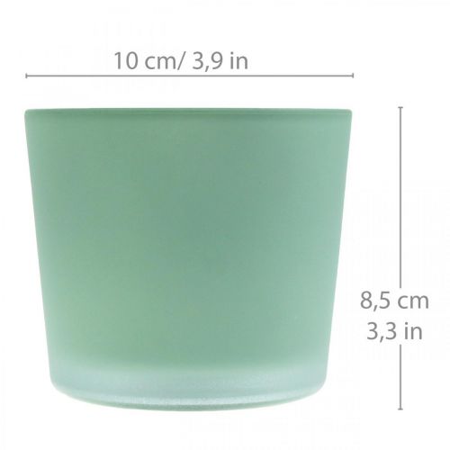 Floristik24 Glas Blumentopf Grün Übertopf Glaskübel Ø10cm H8,5cm