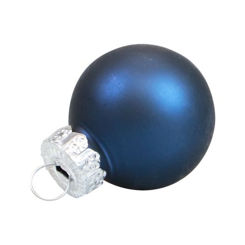 Floristik24 Mini Weihnachtskugeln Glas Blau Glaskugeln Ø2,5cm 22 St
