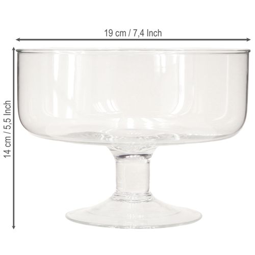 Floristik24 Glasschale für Schwimmkerzen Schale mit Fuß Ø19cm H14cm