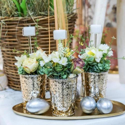 Floristik24 Glasteelichthalter H20cm 8 St