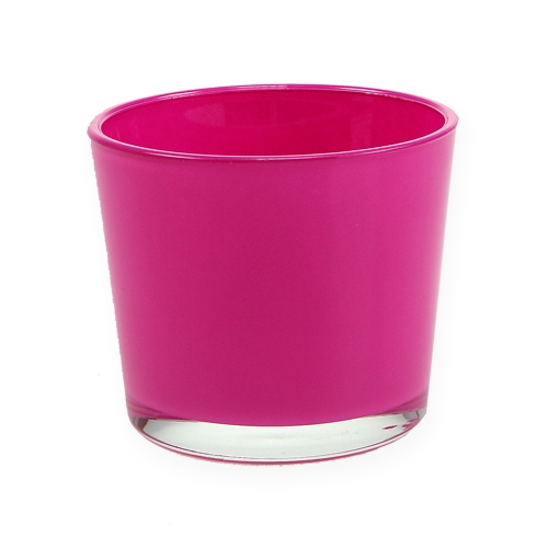 Floristik24 Mini Tischvase Pink Ø10cm H9cm