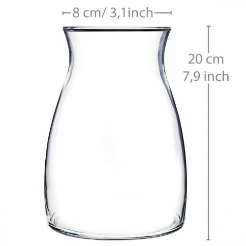 Floristik24 Deko Glasvase klar Blumenvase Glas Ø11cm H20cm