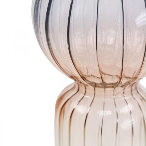 Artikel Glasvase Deko Vase Blau Braun Klar Mini Vase Ø8cm H17cm