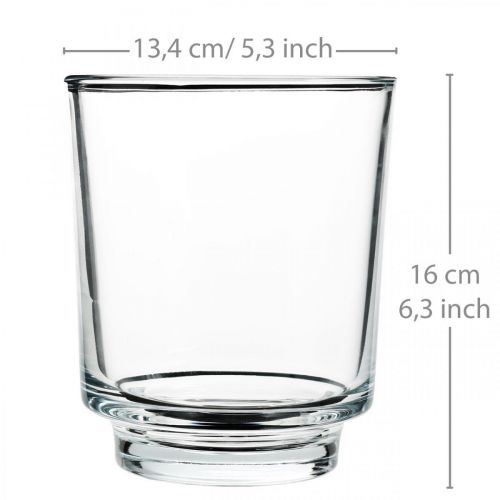 Floristik24 Orchideen Übertopf Glas mit Fuß Klar H16cm Ø13,4cm
