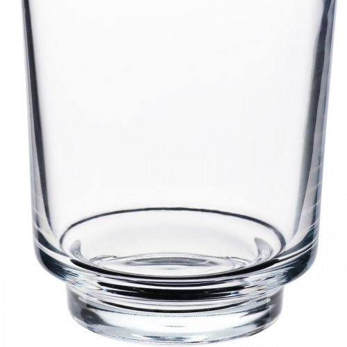 Floristik24 Orchideen Übertopf Glas mit Fuß Klar H16cm Ø13,4cm