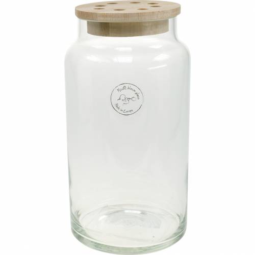 Glasvase mit Deckel Dekovase Lochdeckel Blumen arrangieren