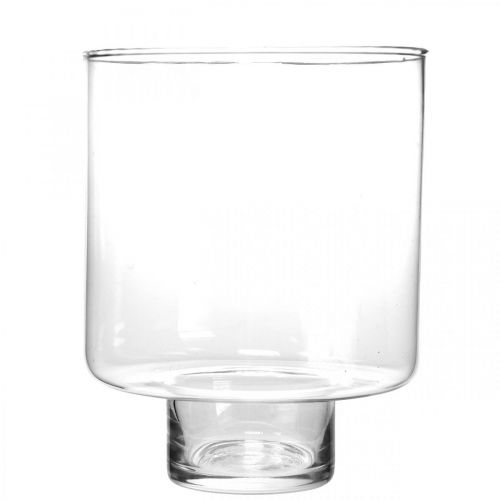 Floristik24 Glasvase mit Fuß ROY Windlicht Glas Deko Ø16cm H20cm