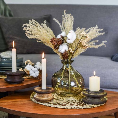 Floristik24 Glasvase rund Braun Glasdeko Vase rustikal Ø16,5cm H18cm