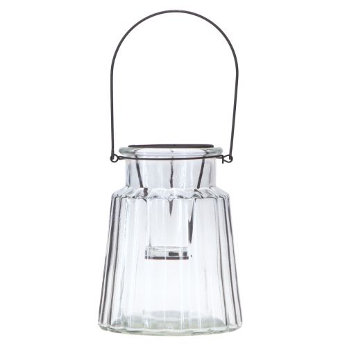 Artikel Glaswindlicht Windlicht mit Henkel Glas Klar Ø14cm H18cm