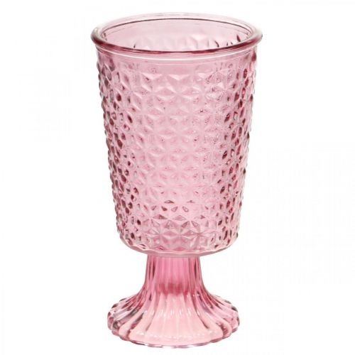 Floristik24 Kerzenbecher, Pokalglas, Windlicht, Glasdeko Ø10cm H18,5cm
