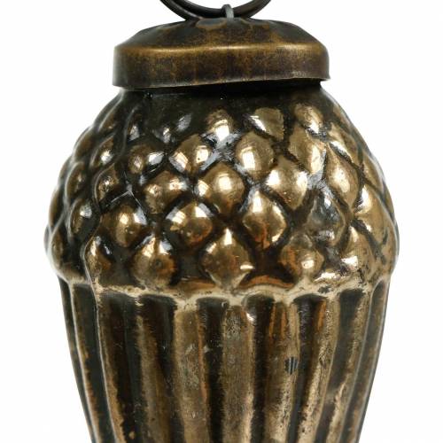 Floristik24 Christbaumschmuck Glas-Eicheln zum Hängen Braun, Golden 6cm 3St