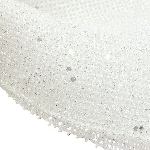 Floristik24 Glitterschleife zum Hängen Weiß 32cm x 42cm