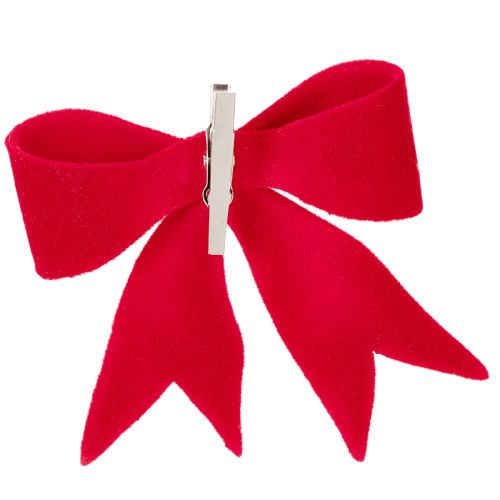Dekoschleifen Rot mit Clip Textil 11 cm 4er-Set | Floristik24.ch