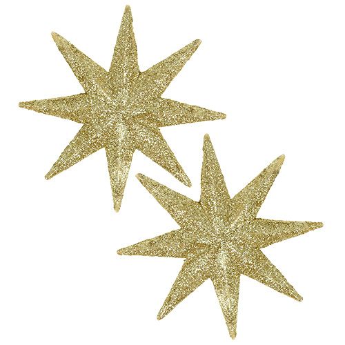 Glitterstern Gold Ø10cm 12St