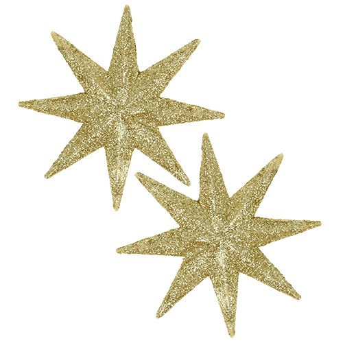 Floristik24 Glitterstern Gold Ø10cm 12St