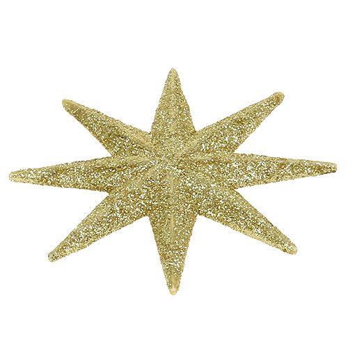 Floristik24 Glitterstern Gold Ø10cm 12St