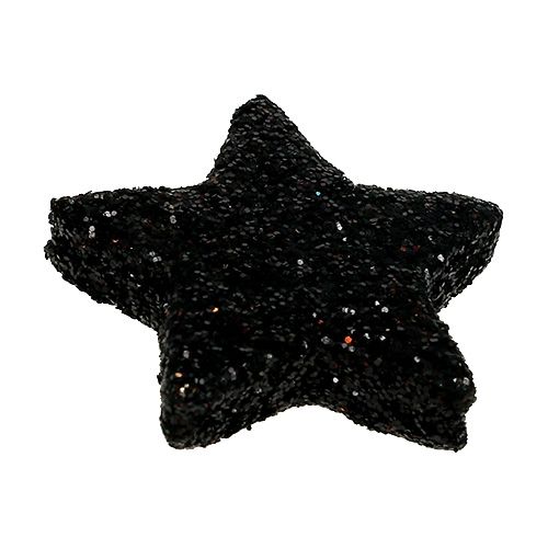 Floristik24 Glitterstern Schwarz 2,5cm 100St