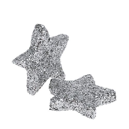 Floristik24 Glitterstern Silber Ø2,5cm 96 St