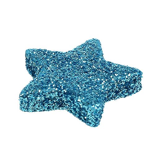 Floristik24 Glitterstern Türkis 2,5cm 100St