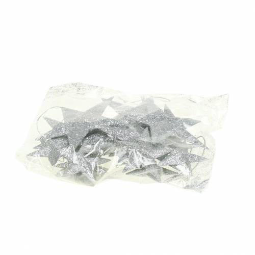 Artikel Glitterstern Silber 9,5/5cm 18 St