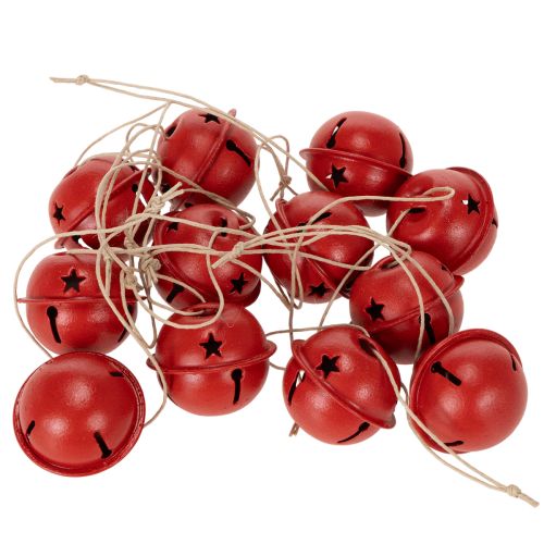 Rote Metall-Glöckchen mit Sternmotiv 3 cm 9er-Set | Floristik24.ch