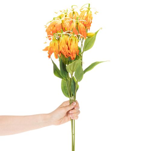 Artikel Künstliche Gloriosa-Blumen Orange mit Langen Stielen 80 cm 3 Stück