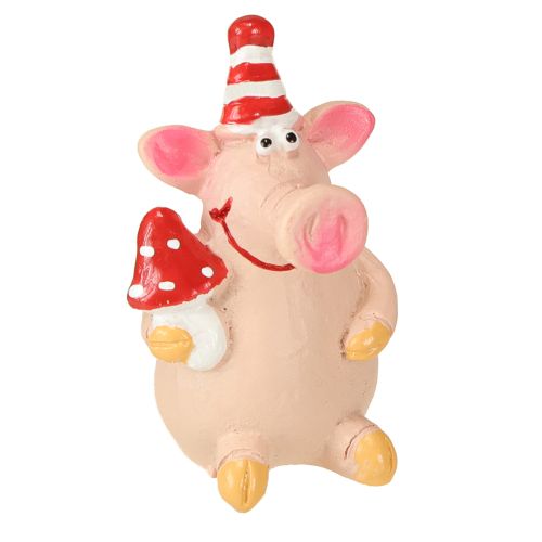 Artikel Glücksschwein Deko Schwein mit Glücksbringern 5cm 6St