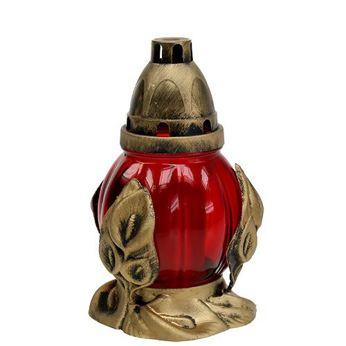 Floristik24 Grablicht Rot Ø12,5cm H19,5cm 6 St
