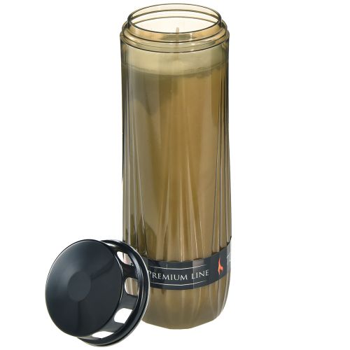 Floristik24 Grabkerze Grau Schwarz Friedhofskerze 7 Tage H24cm