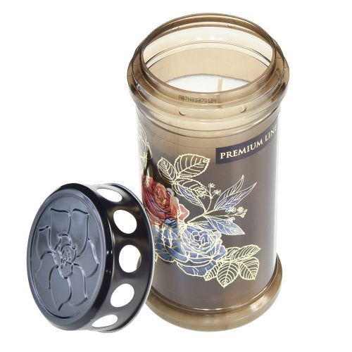 Floristik24 Grablichter Motivkerzen Blumen Ø7,5cmH16,5cm 3 Tage 3 St