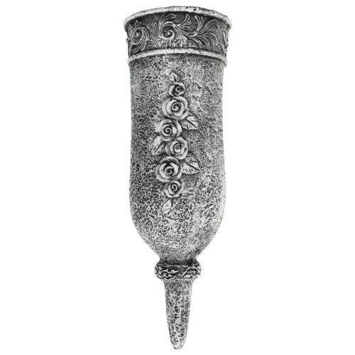 Floristik24 Grabschmuck Trauerfloristik, Grabvase mit Erdspieß L19cm