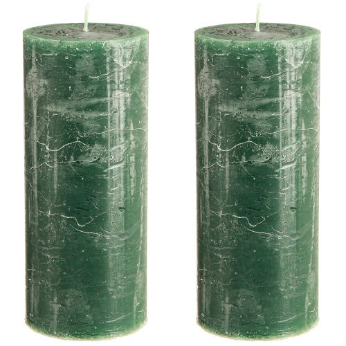 Artikel 2er Set Stumpen Kerzen Dunkelgrün 85x200mm – Elegante, langlebige Deko-Kerzen für stimmungsvolles Ambiente