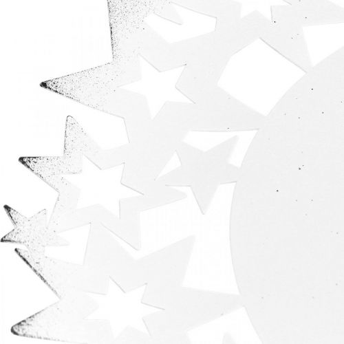 Artikel Weihnachtsteller Metall Dekoteller mit Sternen Weiß Ø34cm
