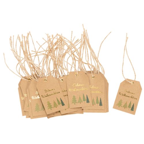 Geschenkanhänger Weihnachten Papier Schöne Weihnachten Naturbraun 8cm 36 Stück | Floristik24.ch