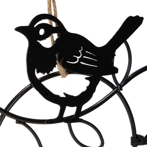 Artikel Hängedeko Metall Deko Vögel Schwarz Futterstelle 18×22,5cm 3 St