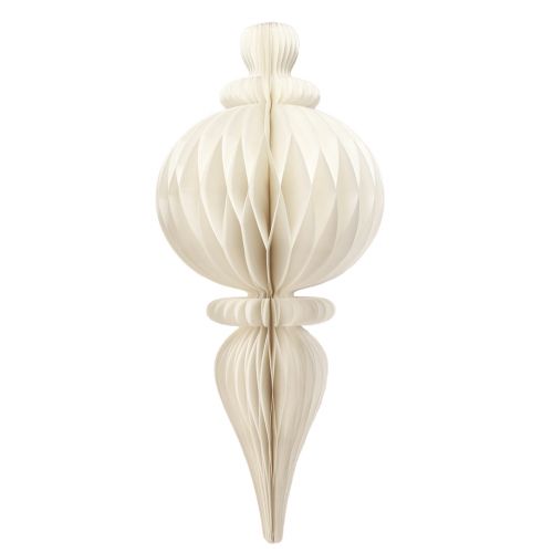 Floristik24 Hängedeko Weihnachten Ornament Papier Weiß Silber H80cm