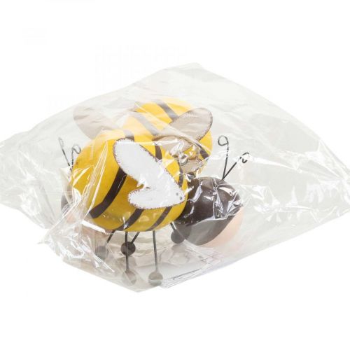 Floristik24 Hängedeko Bienen Deko Dekohänger Holz Metall 9,5cm 2 St