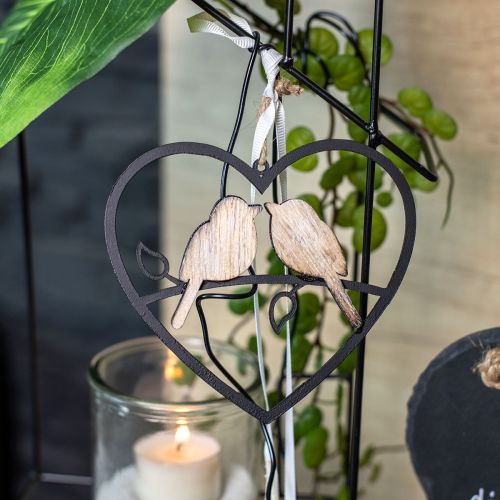 Artikel Hängedeko Herz mit Vögeln Deko zum Aufhängen 12cm 4 St