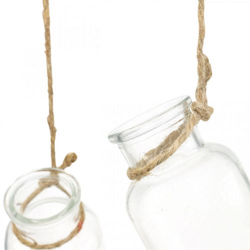 Artikel Fensterdeko Holz mit Glasvasen zum Aufhängen für Blumenarrangements