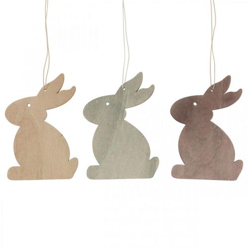 Hängedeko Ostern, Osterhase Holz, Osteranhänger 12cm 12 St