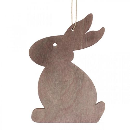 Floristik24 Hängedeko Ostern, Osterhase Holz, Osteranhänger 12cm 12 St