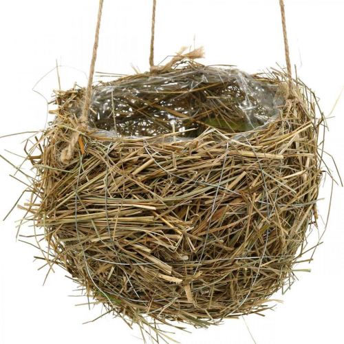 Floristik24 Blumenampel Heu Natur Pflanzkorb zum Hängen Hängetopf Ø20cm