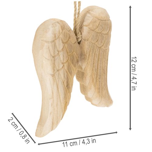Holzanhänger Engelsflügel natur 12 cm | Floristik24.ch