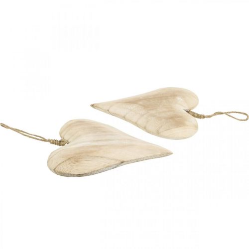 Artikel Herz aus Holz, Dekoherz zum Hängen, Herz Deko H16cm 2 St